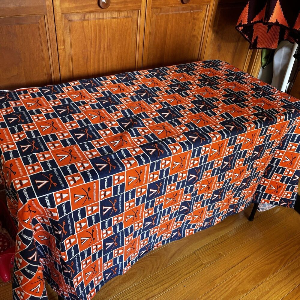University Virginia Cavaliers UVA Fabric Tablecloth Handmade Tailgate Party